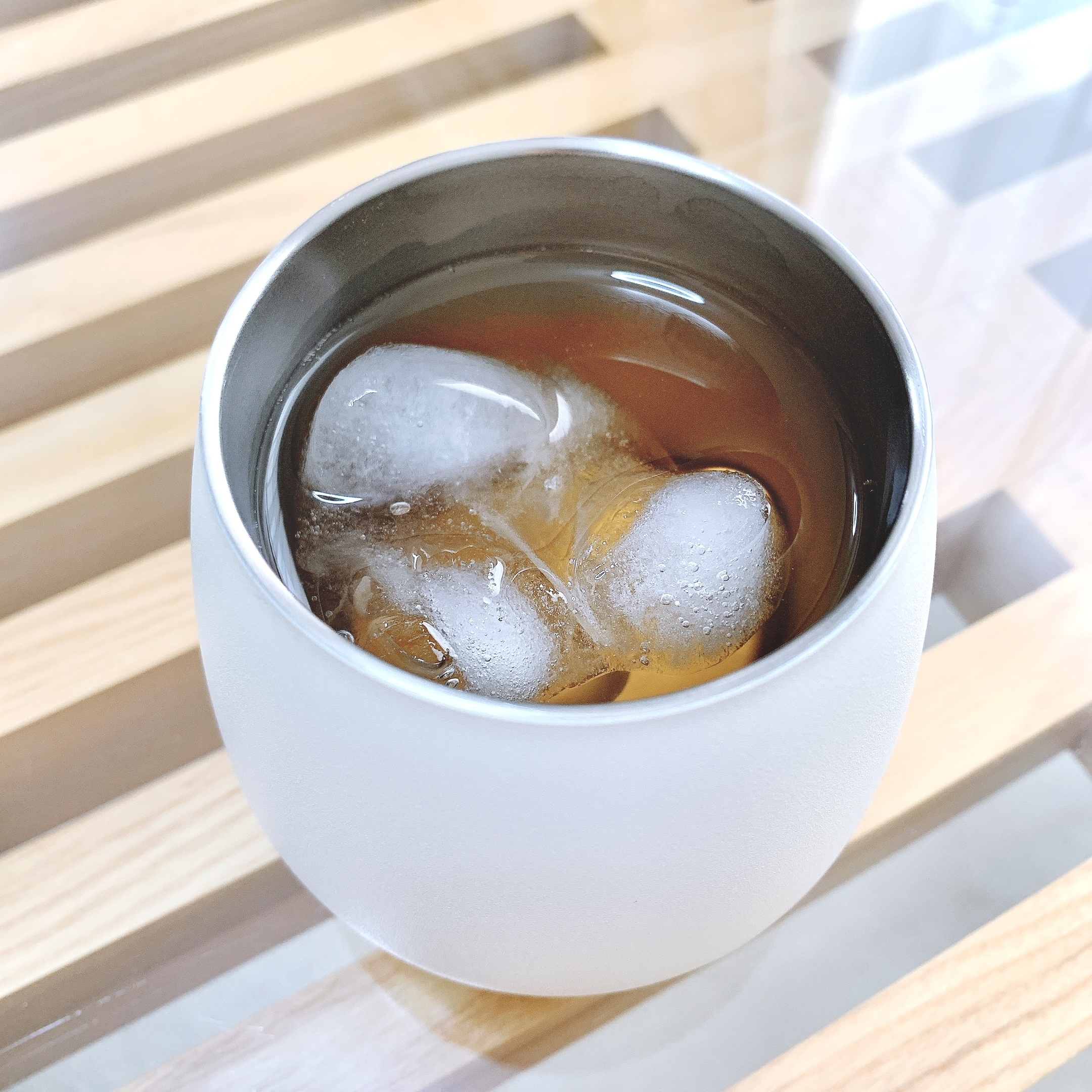 ニトリのおすすめの便利グッズ「まあるいステンレスタンブラー(250mL ベージュ)」