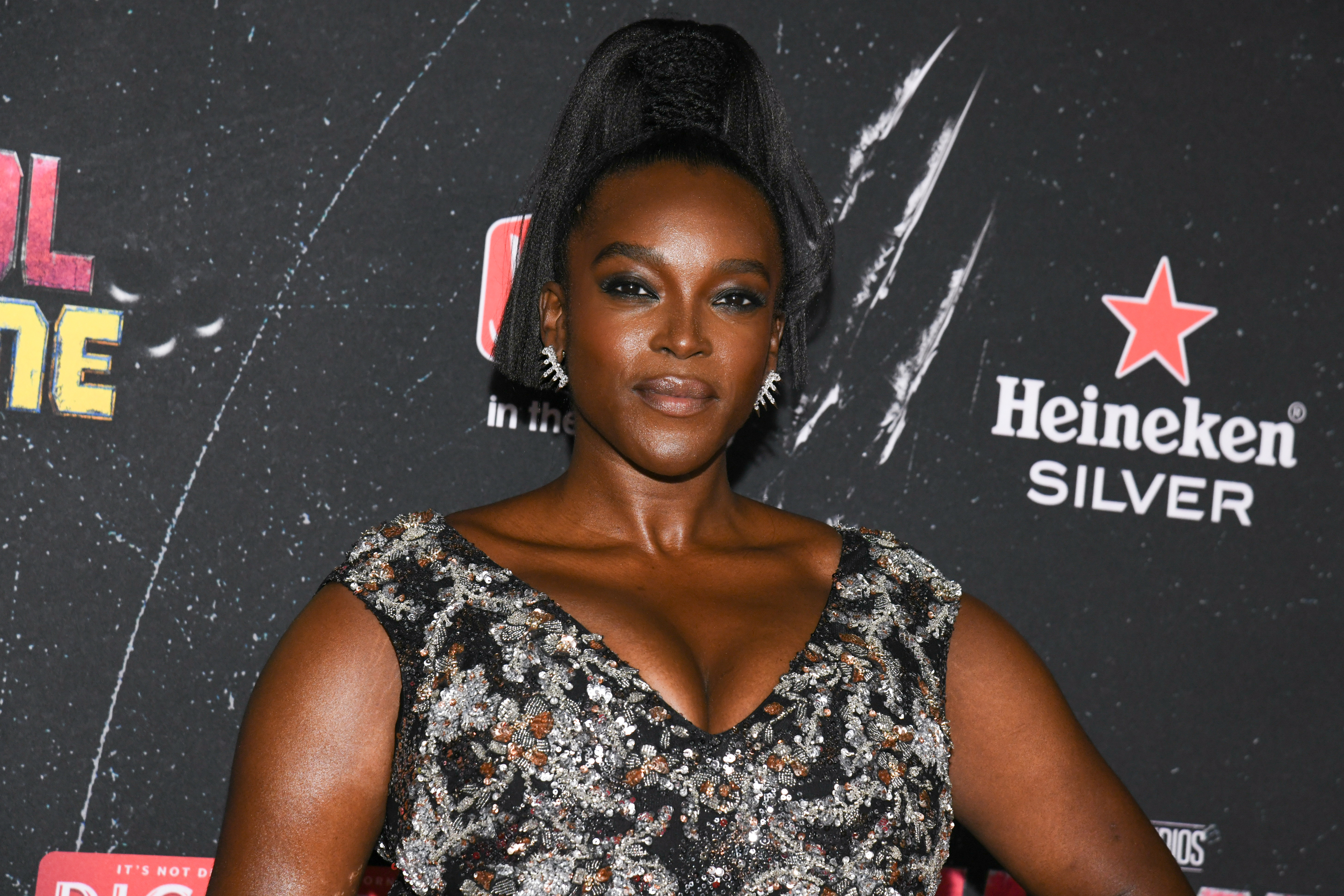 Wunmi Mosaku in a sparkling gown at the &quot;Deadpool &amp;amp; Wolverine&quot; world premiere