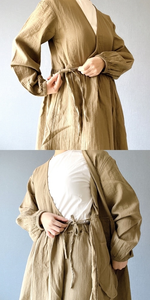 無印良品のオススメのカーディガン「婦人 ふんわりしぼガーゼ ロングカーディガン」