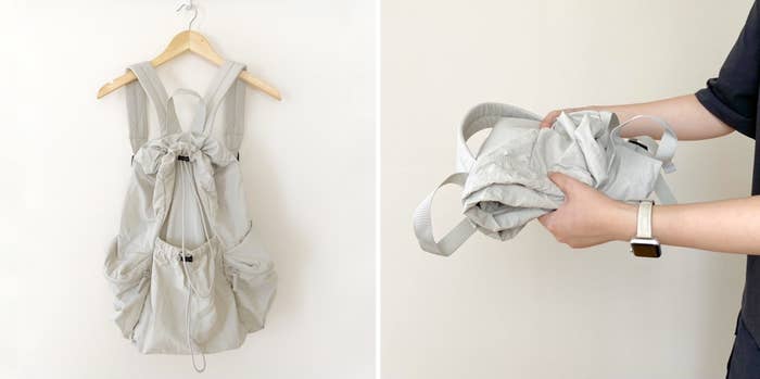 GU(ジーユー)のおすすめファッションアイテム「ソフトナイロンドローストリングバックパック」