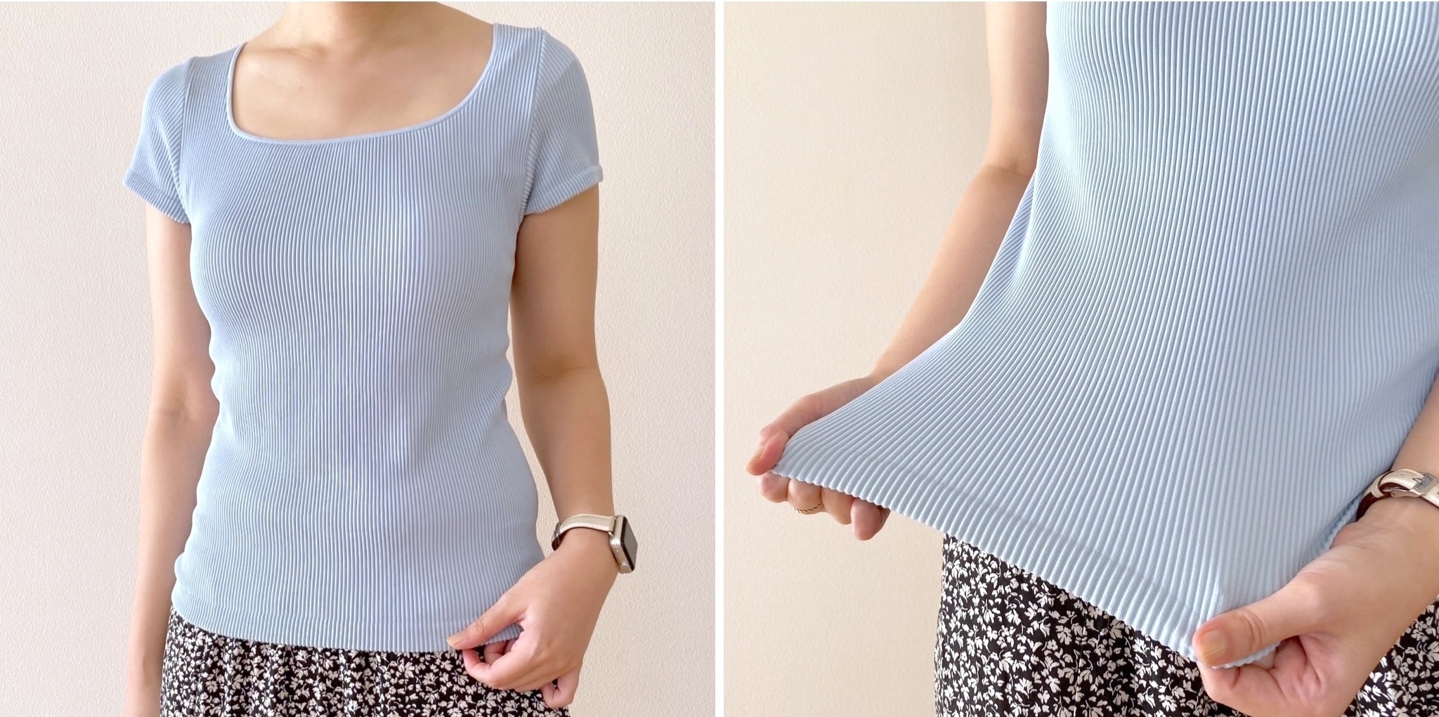 UNIQLO（ユニクロ）のおすすめファッションアイテム「リブスクエアネックブラT」