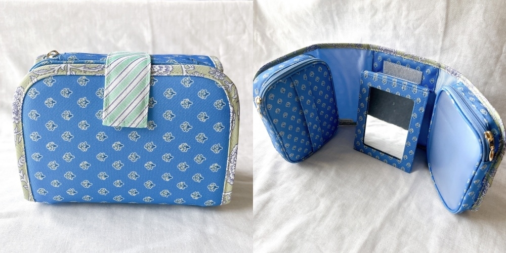 アフタヌーンティーのオススメのグッズ「ブロックプリント調そのままメイクポーチ」