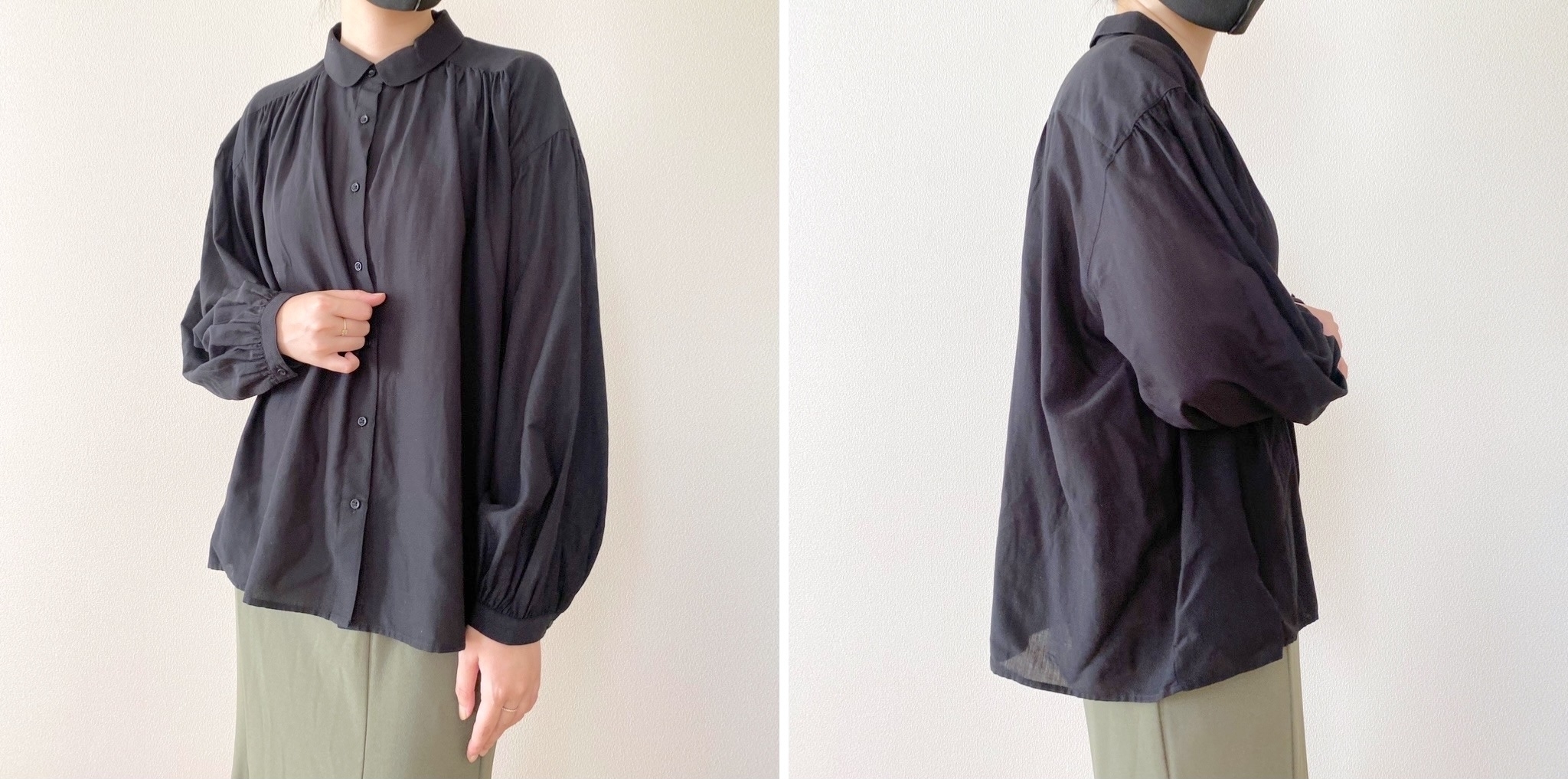 ユニクロのおすすめファッションアイテム「ソフトローンギャザーブラウス」