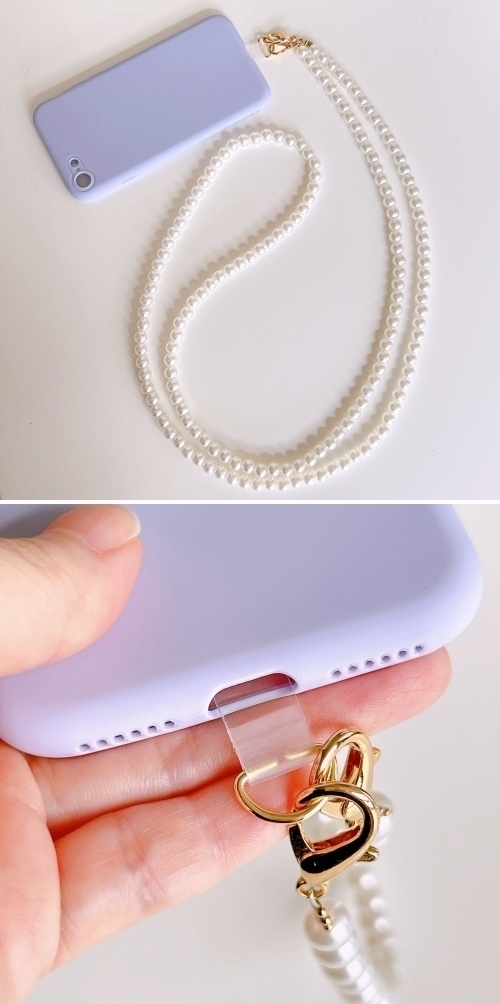 ダイソーのおすすめ雑貨「モバイルチェーン（パール調、120cm）」