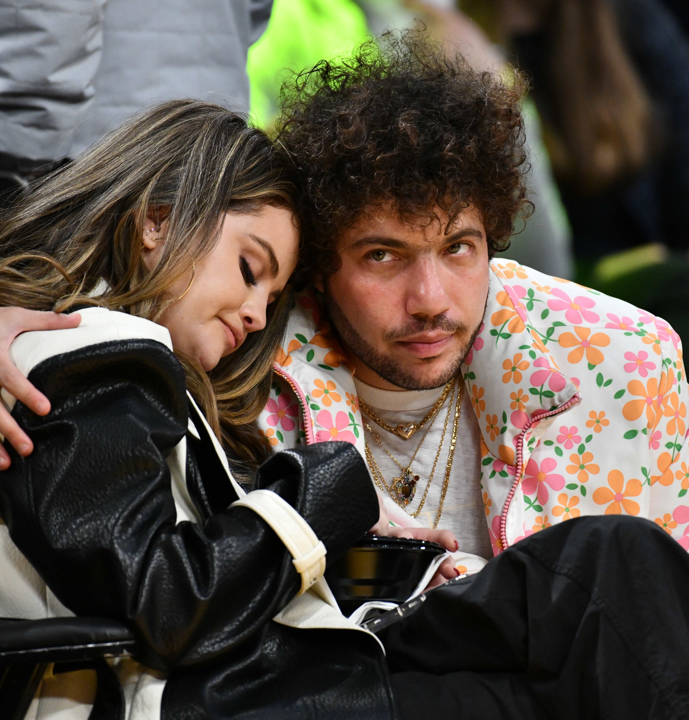 Closeup of Selena Gomez and Benny Blanco