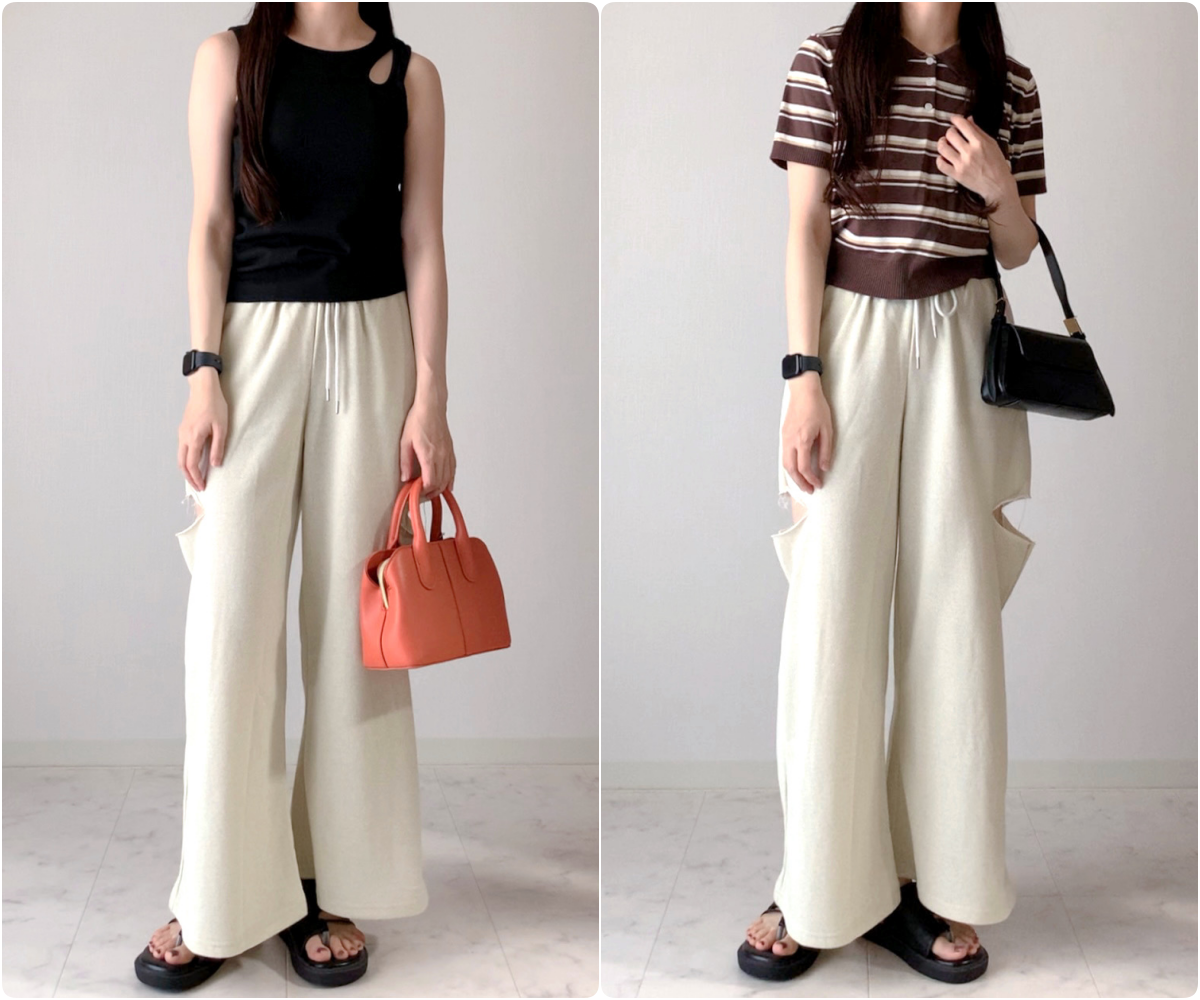 しまむらのおすすめファッションアイテム「ラメコンカッティングロングP」のコーディネート