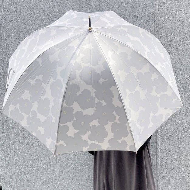 Francfranc（フランフラン）のオススメの傘「ハナプリント 長傘 58cm グレー（晴雨兼用）」
