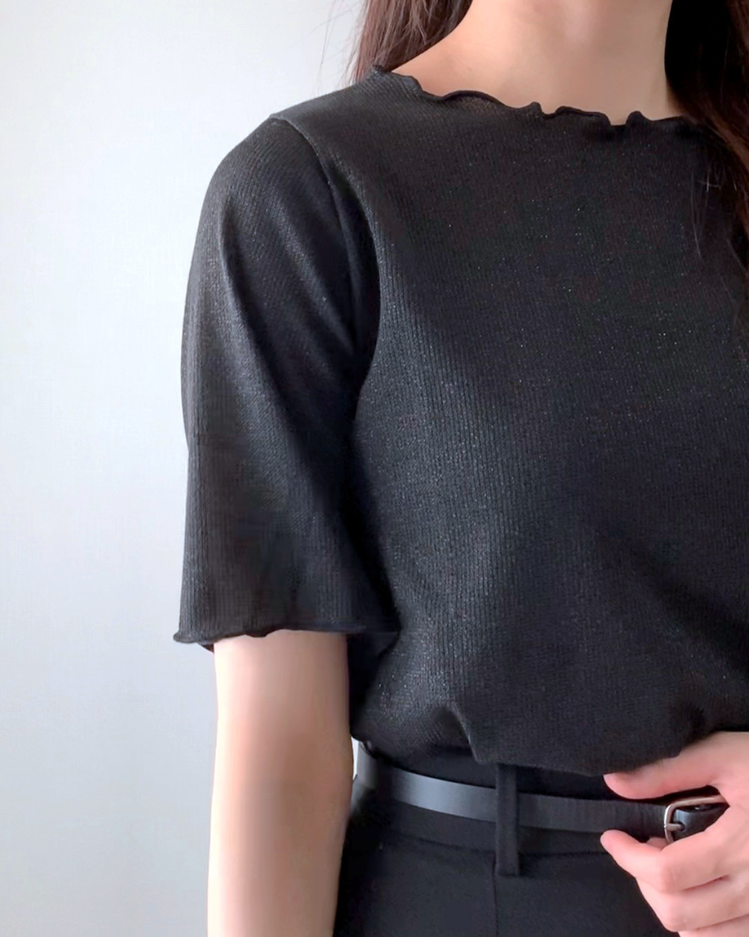 しまむらのおすすめファッションアイテム「HTラメテレコメローT」