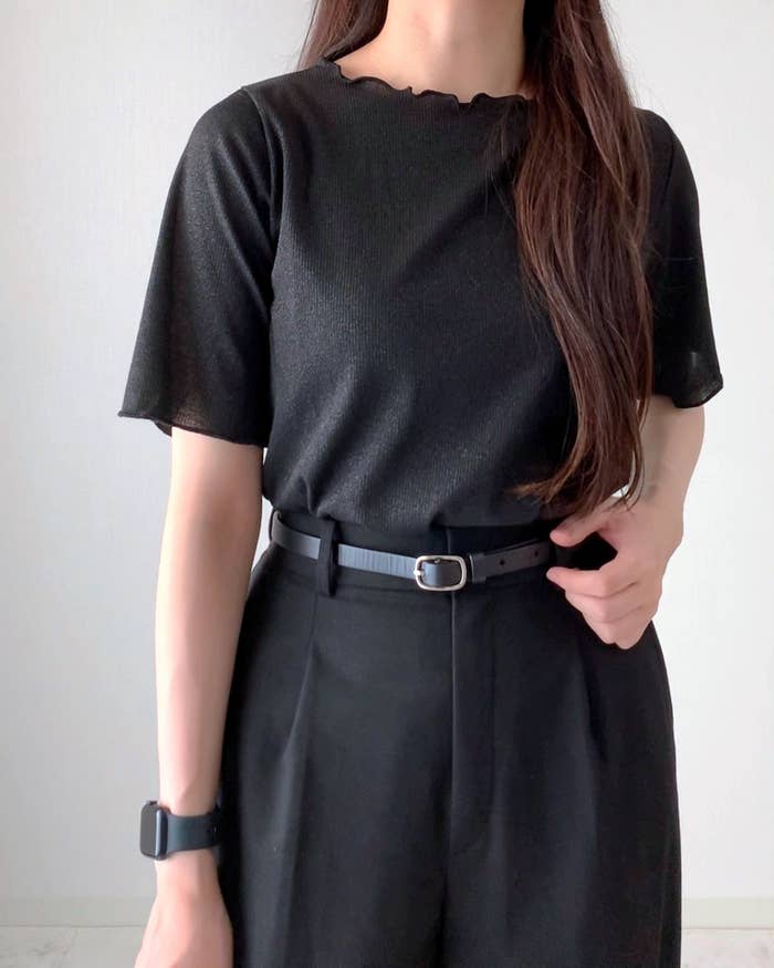 しまむらのおすすめファッションアイテム「HTラメテレコメローT」