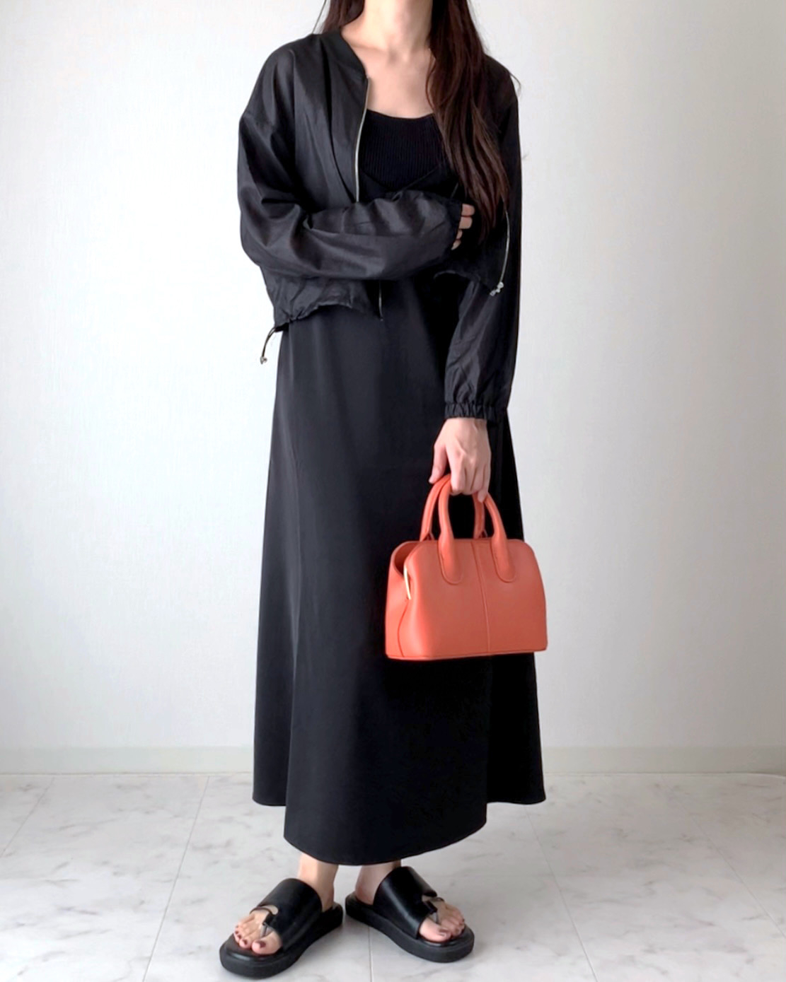 しまむらのオススメのブルゾン「シアーナガソデブルゾン」のコーディネート