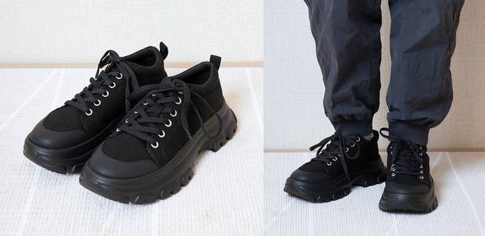 GU（ジーユー）のおすすめファッションアイテム「ボリュームソールキャンバススニーカー+E」