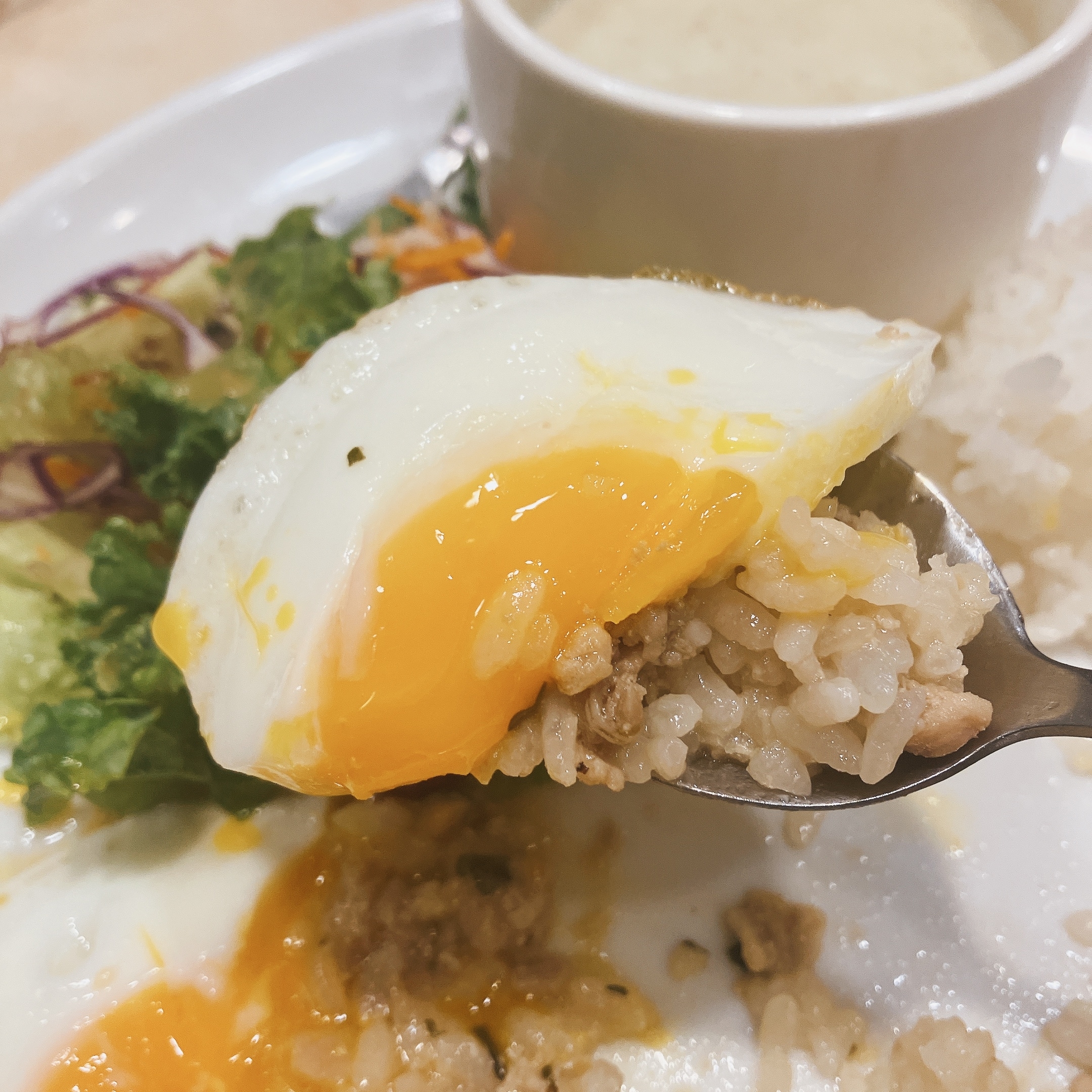 ガストのおすすめ料理「エダジュン監修ガパオ＆グリーンカレープレート」