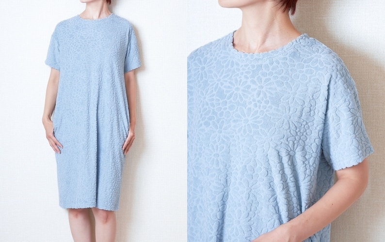 GU（ジーユー）のおすすめファッションアイテム「ソフトパイルラウンジワンピース（半袖）（フラワー）」