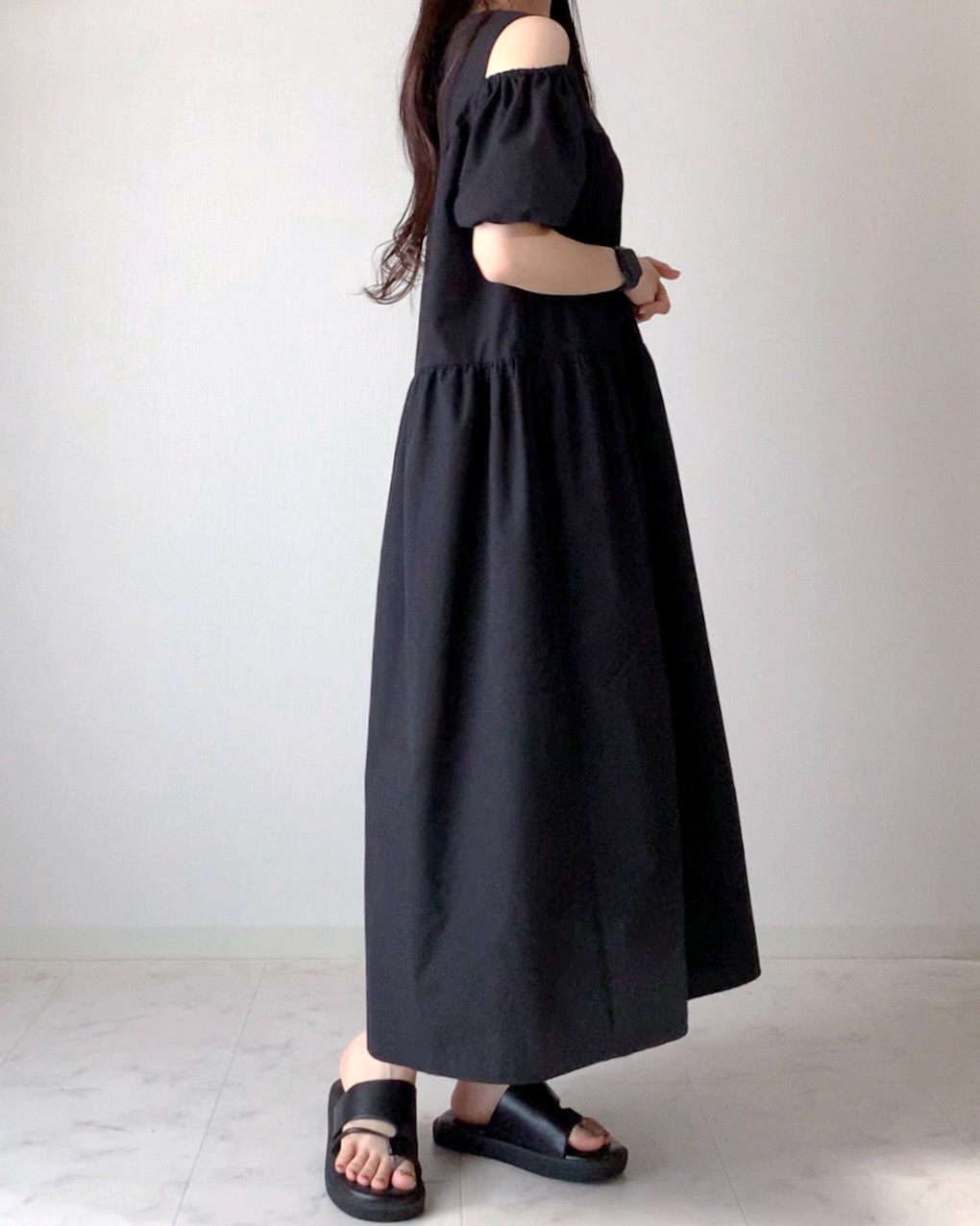 しまむらのおすすめファッションアイテム「カタアキティアードOP」