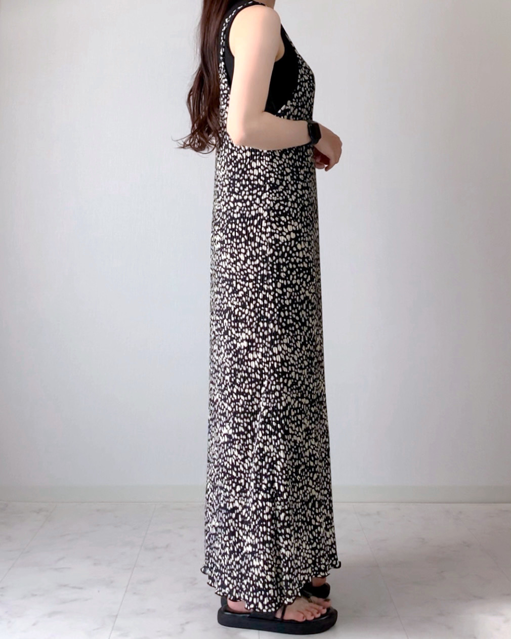 しまむらのおすすめファッションアイテム「ダルメプリーツキャミOP」