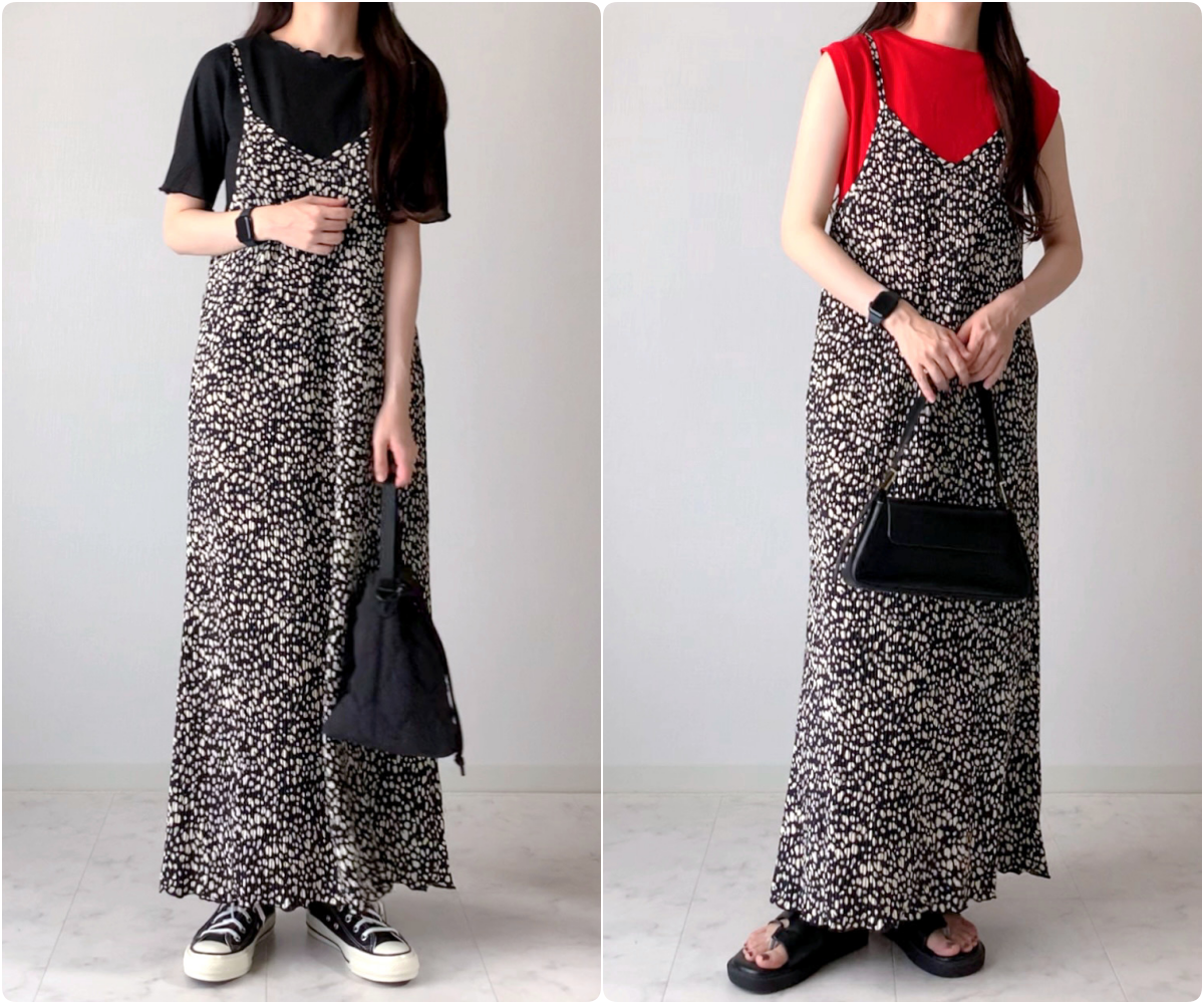 しまむらのおすすめファッションアイテム「ダルメプリーツキャミOP」