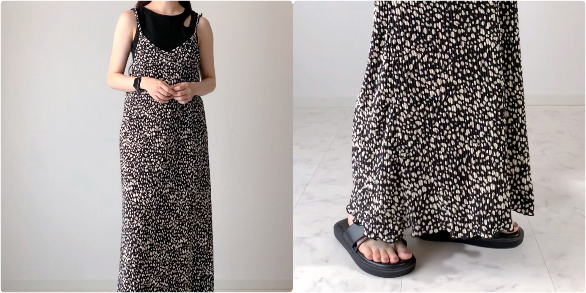 しまむらのおすすめファッションアイテム「ダルメプリーツキャミOP」