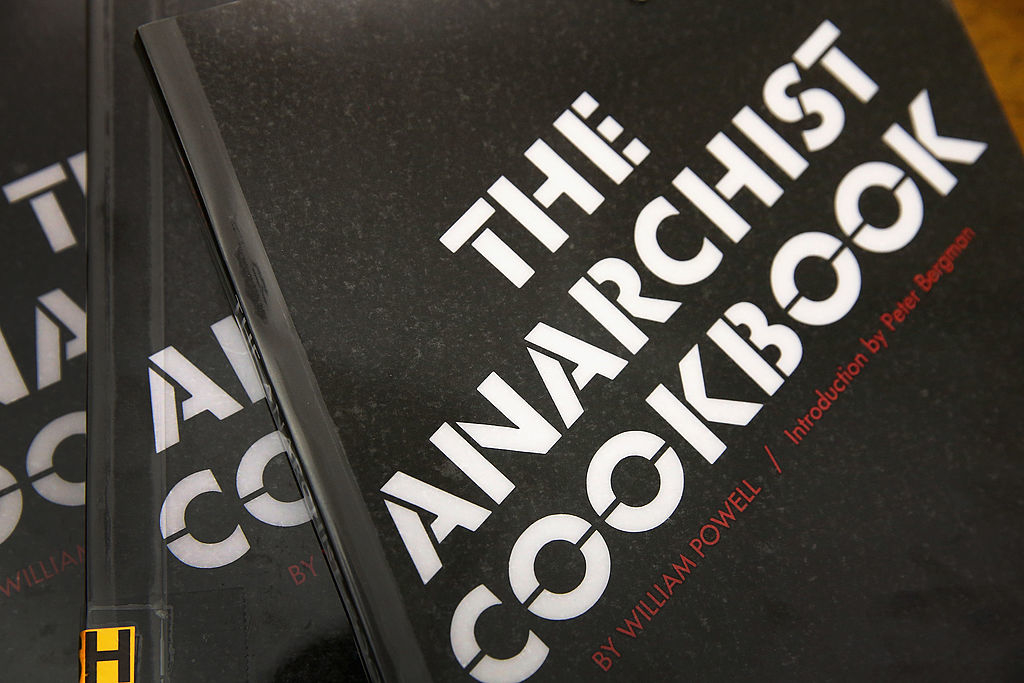 Cover of &quot;The Anarchist Cookbook&quot; by William Powell, with an introduction by Peter Bergman