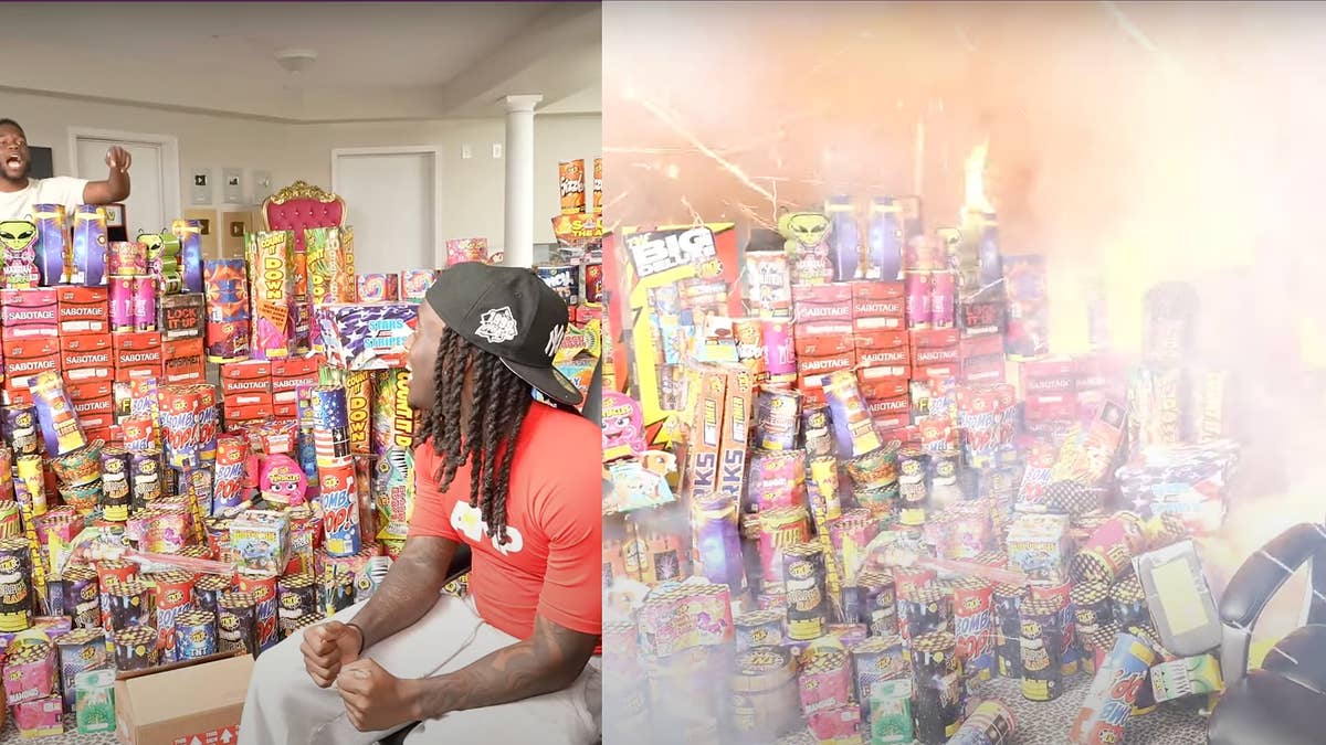 Kai Cenat's Stream With MrBeast Abruptly Ends With a Sh*tload of Fireworks Being Set Off Indoors