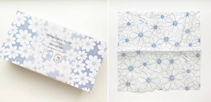 DAISO（ダイソー）のおすすめキッチン雑貨「マルチダスター（20cm×20cm、デイジー線画）」