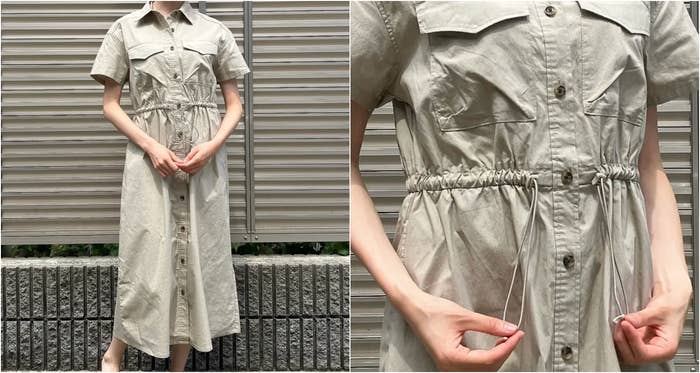 GU(ジーユー)のおすすめワンピース「ワークシャツワンピース(半袖)Q」