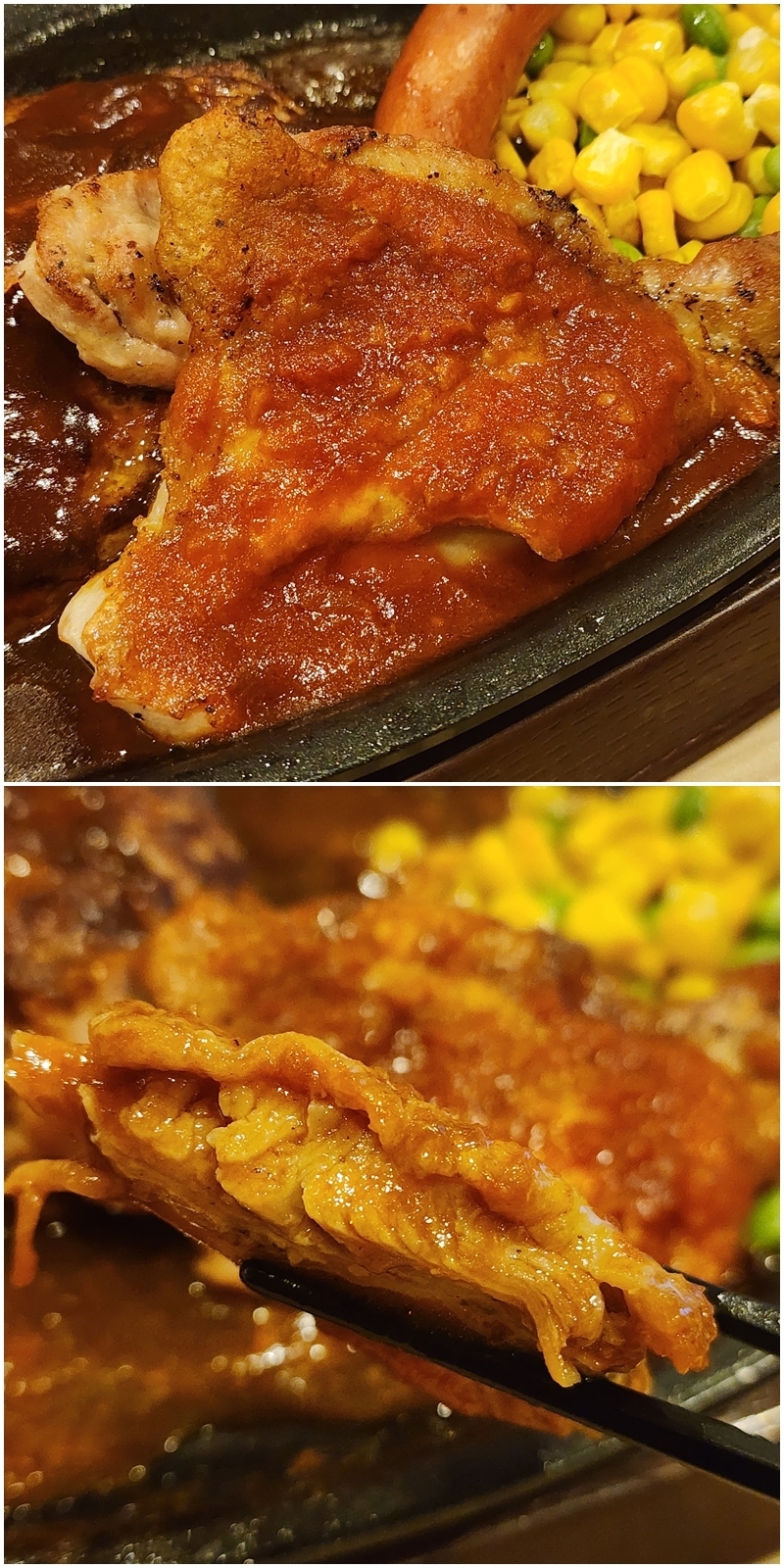 ガストのおすすめフード「鉄板ハンバーグミックスグリル」