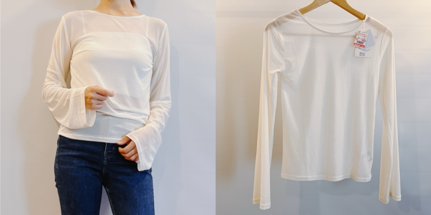 しまむらのオススメのトップス「エリバインダーフレアシアT」