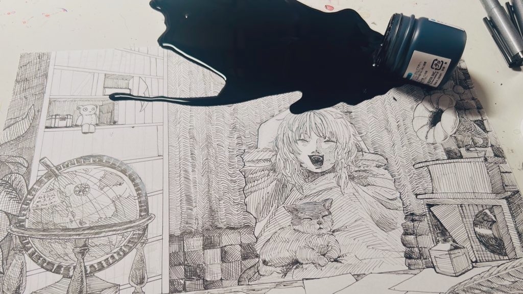 こうなっちゃった絵 / 投稿者(@e_kakuyo_n)さんのXより