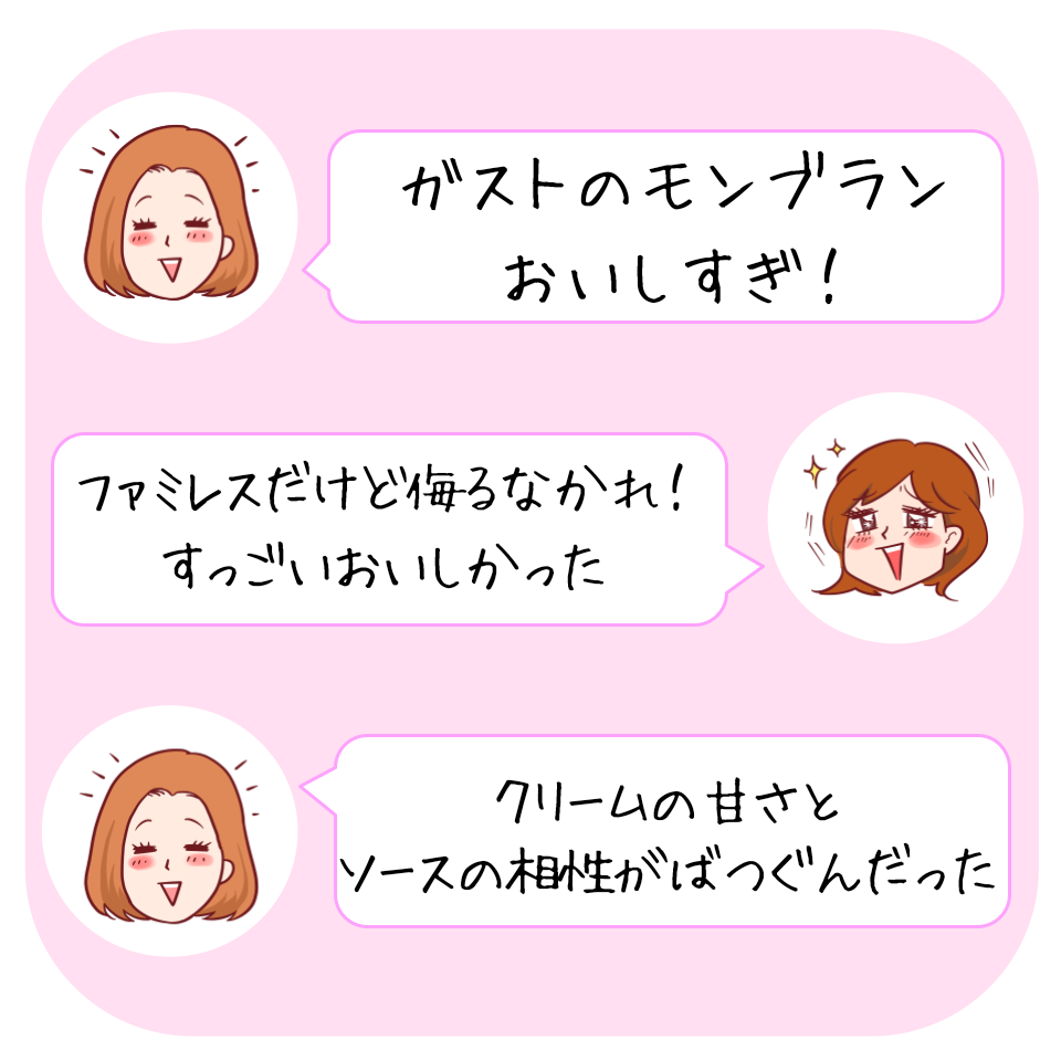 ガストのおすすめスイーツ「台湾カステラのクリーム・ド・マロン」