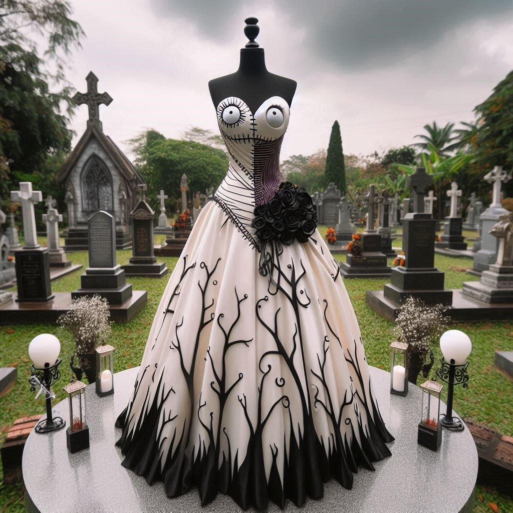 9 Nightmare Before Christmas AI Created Bridal Gowns