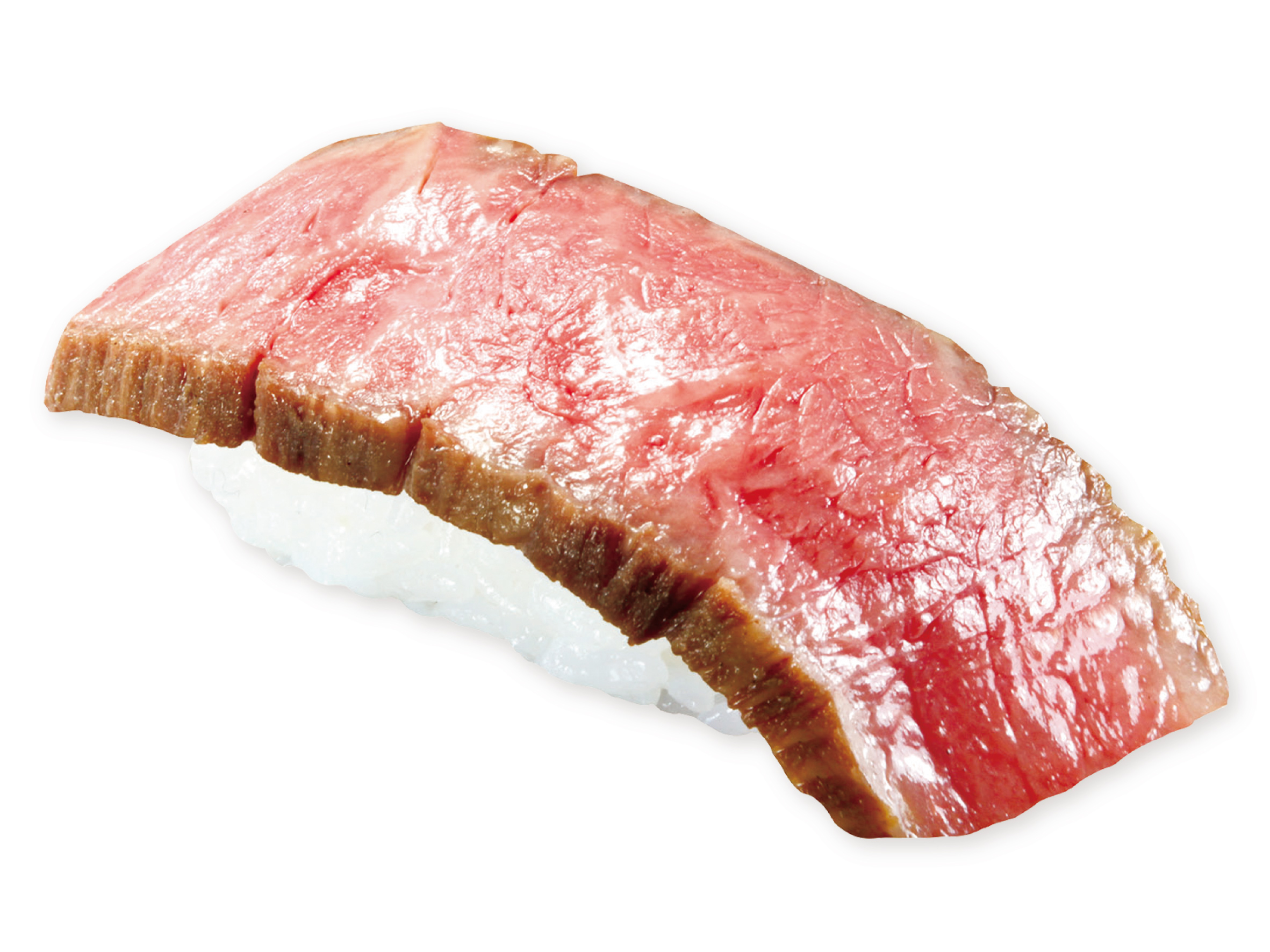 寿司の上に乗った一切れの和牛の握り寿司。