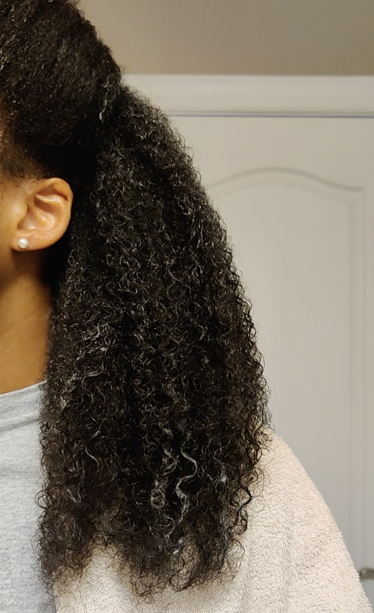 My curls during a wash day, with a product treatment in