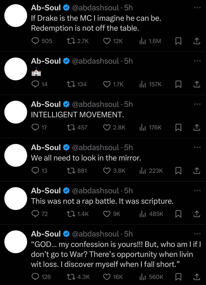 AbSoul Says 'Redemption Is Not Off the Table' for Drake After Kendrick