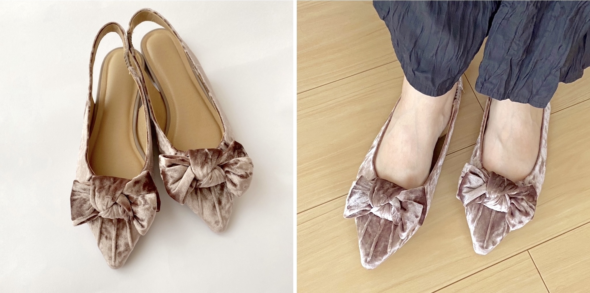 GU（ジーユー）のおすすめファッションアイテム「リボンフラットシューズ+E」