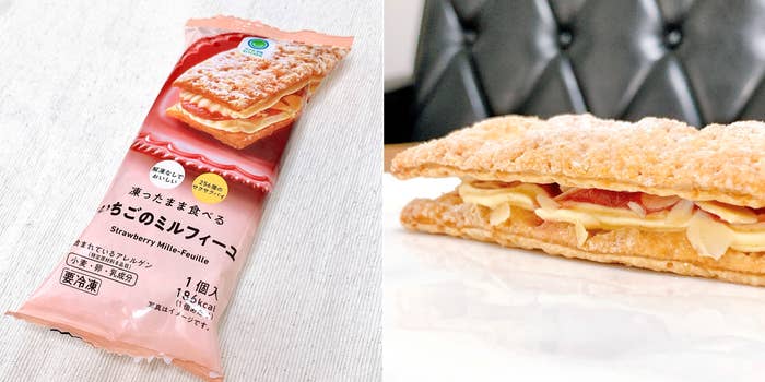 FamilyMart（ファミリーマート）のおすすめスイーツ「凍ったまま食べる いちごのミルフィーユ」