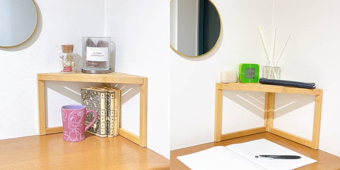 無印良品のおすすめの便利グッズ「竹材 コーナーラック1段」