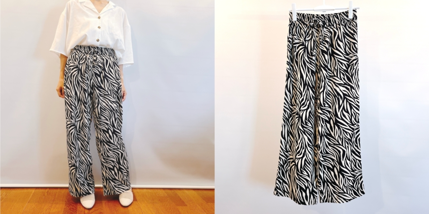 しまむらのおすすめファッションアイテム「プリントストレートパンツ」