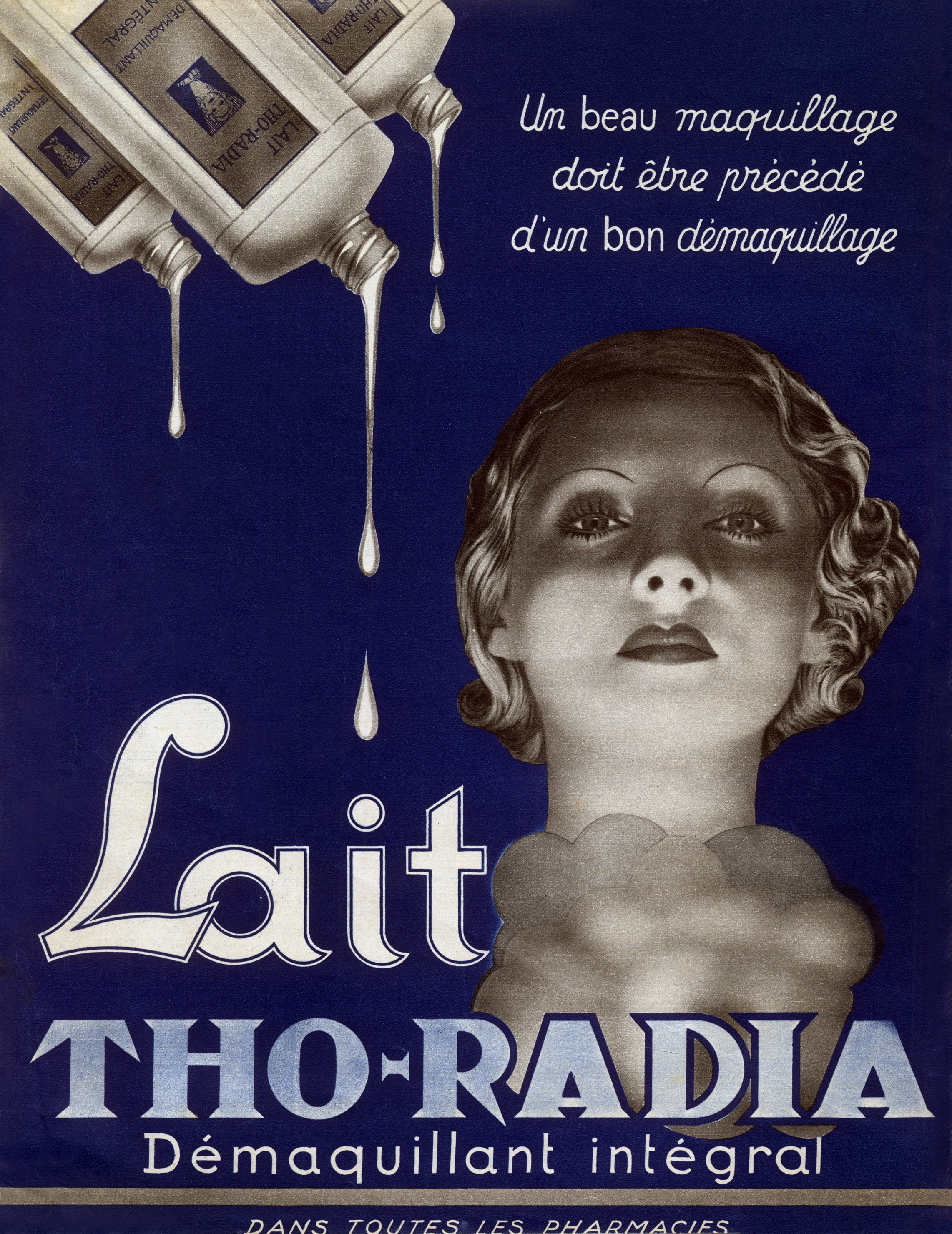 A French poster of Tho-Radia, showing a woman's face.
