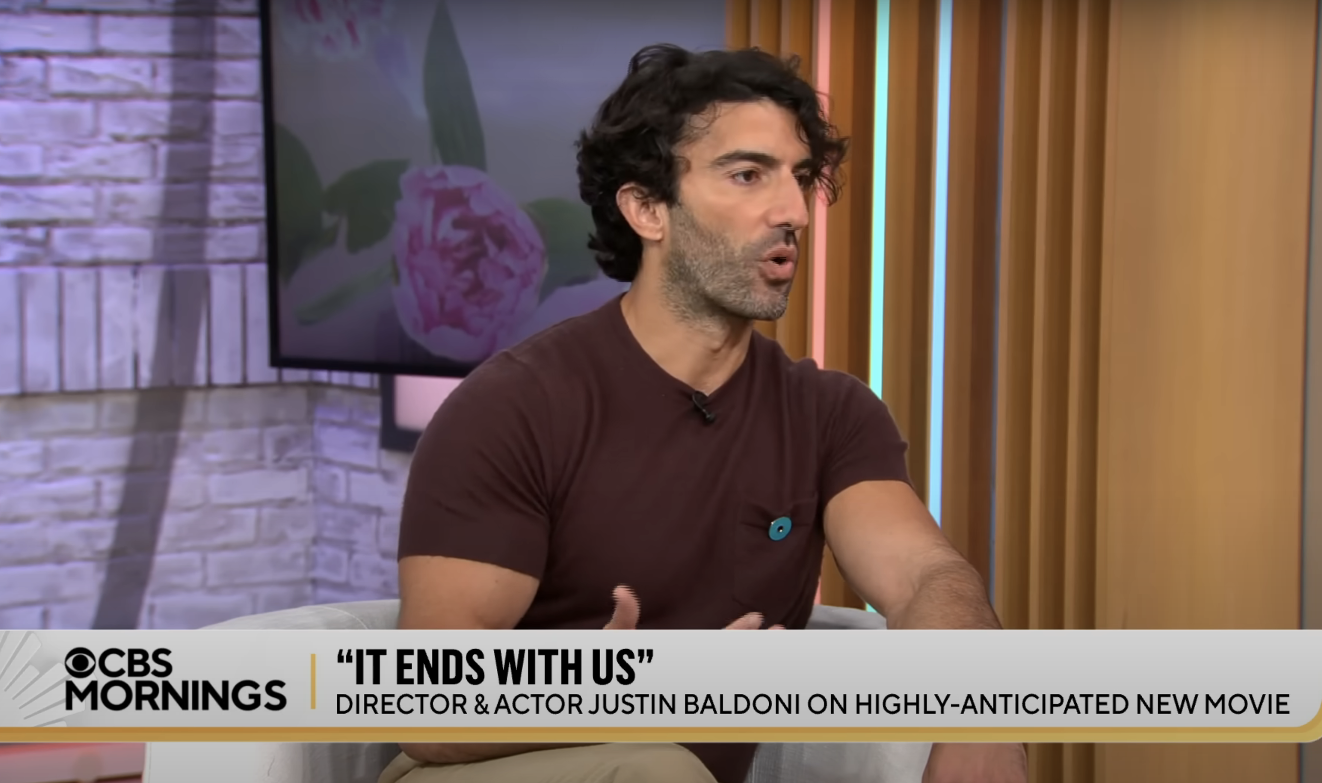 Justin Baldoni being interviewed on CBS Mornings about his highly anticipated new movie &quot;It Ends with Us&quot;