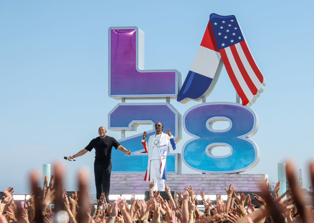 Dr. Dre and Snoop Dogg perform at the LA28 Olympics event