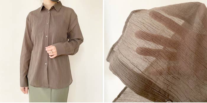 GU（ジーユー）のおすすめファッションアイテム「テクスチャーシアーシャツNTQ+E」