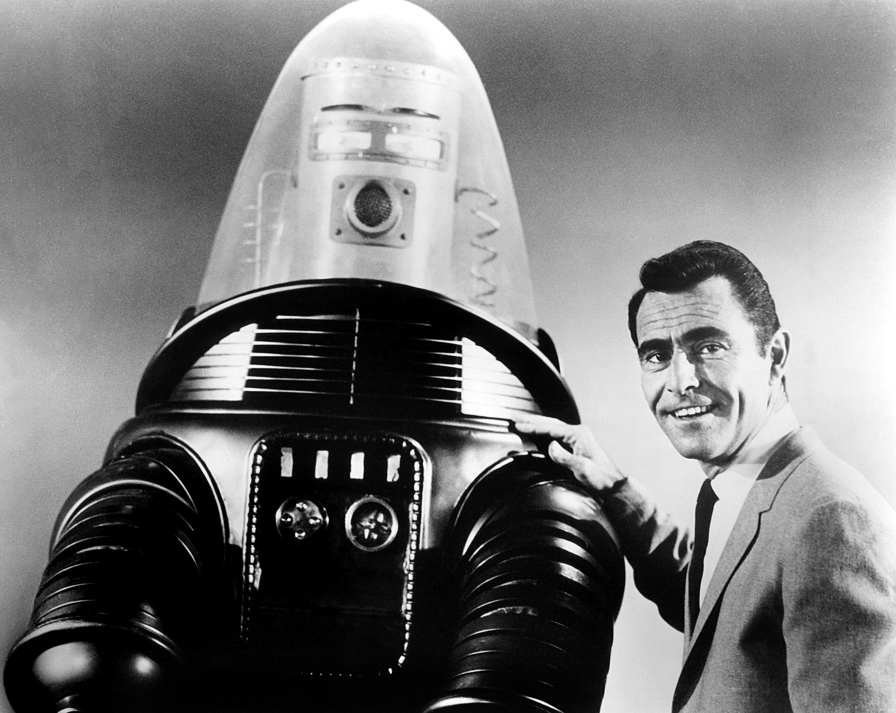 &quot;The Twilight Zone&quot; creator and writer Rod Serling, with Robby the Robot