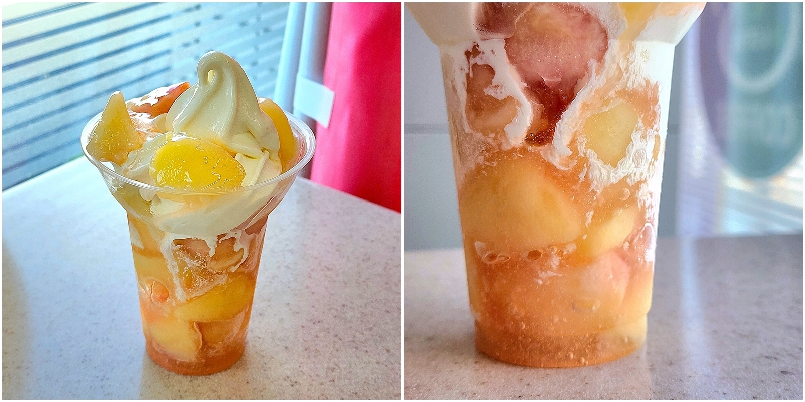 MINI STOP(ミニストップ)のおすすめスイーツ「得盛白桃パフェ」