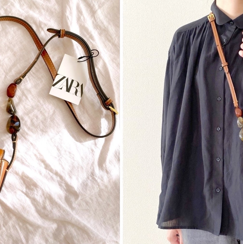 ZARA（ザラ）の斜め掛けできる高見えバッグ「ビジュー付きクロスボディバッグ」