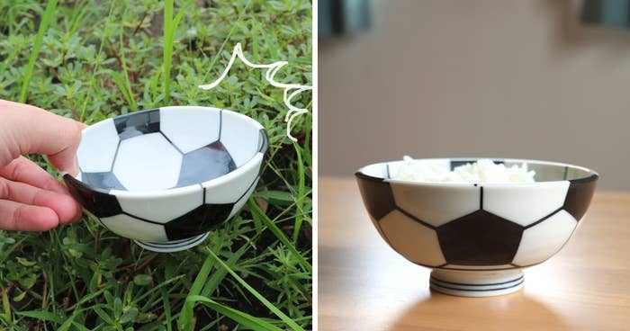 ニトリのおすすめの食器「軽量飯碗 サッカーボール（美濃焼）」