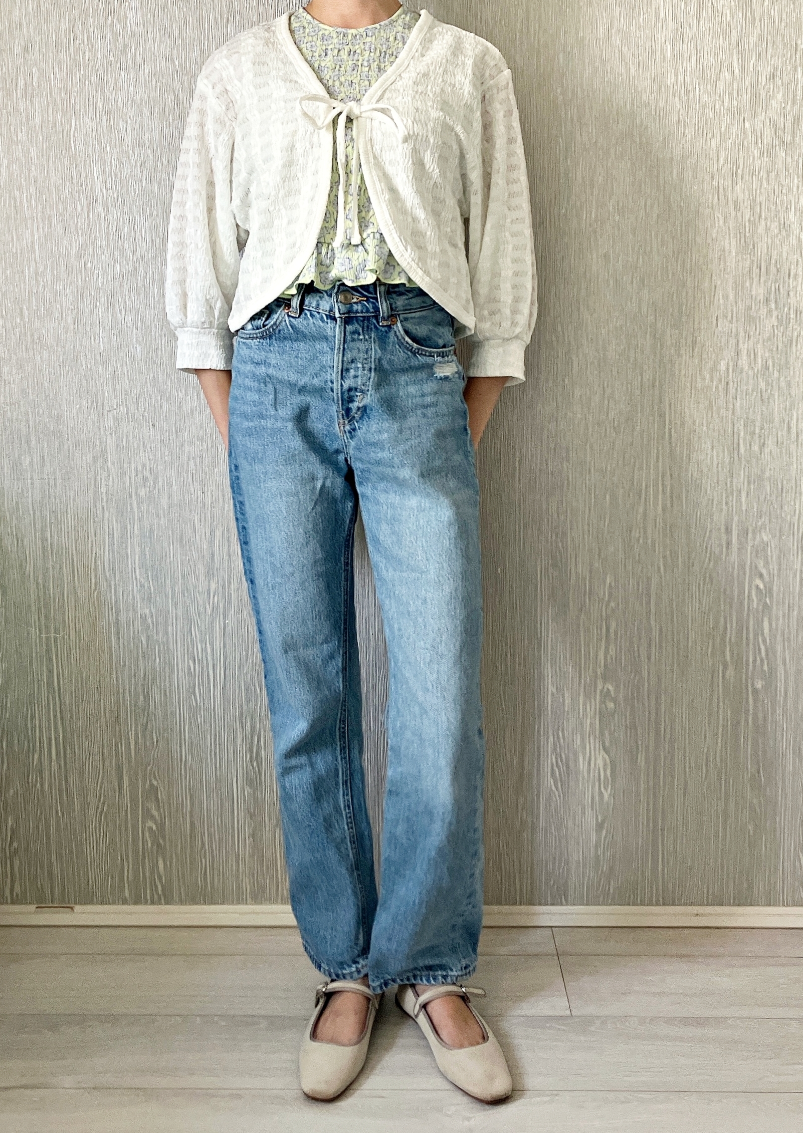 Honeys(ハニーズ)のおすすめカーディガン「7分袖リボン付カーデ」