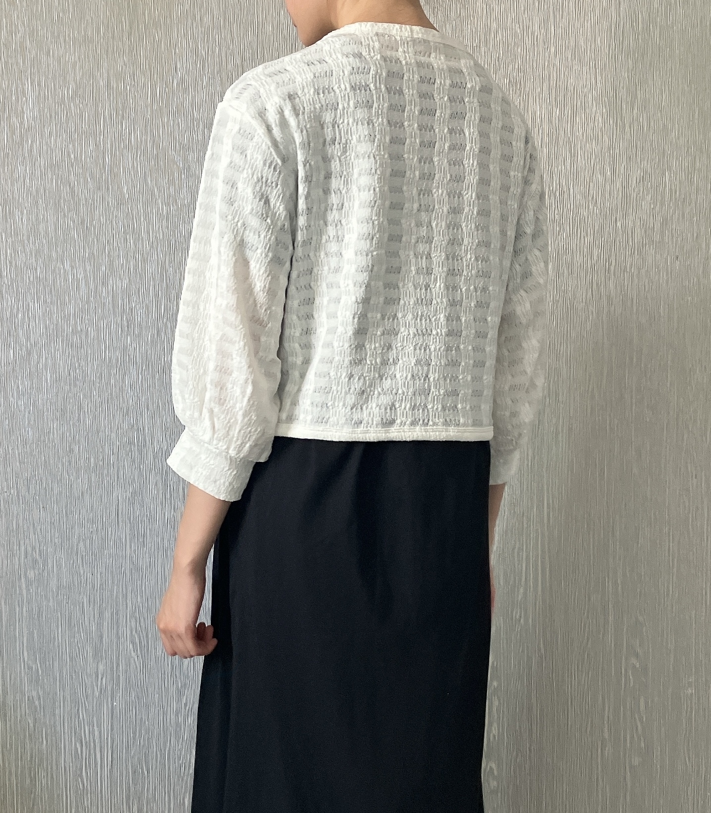 Honeys(ハニーズ)のおすすめカーディガン「7分袖リボン付カーデ」