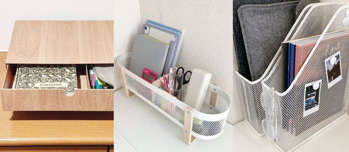 イケアのおすすめ便利収納「HÄSTVISKARE ヘストヴィスカレ ミニチェスト」「RISATORP リーサトルプ デスクオーガナイザー」「DRÖNJÖNS ドローンヨンスマガジンファイル」