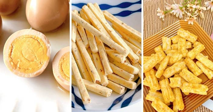 無印良品のオススメおつまみ「うずらのたまご 昆布醤油味」 「ノンフライお米のスナック ポリポリスティック ブラックペッパー味」「揚げおかき トマトカレー味」