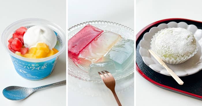 セブン-イレブンのおすすめスイーツ「7プレミアム マンゴーと苺のブルーハワイ氷」「レモンわらび」「富良野メロンクリーム大福」